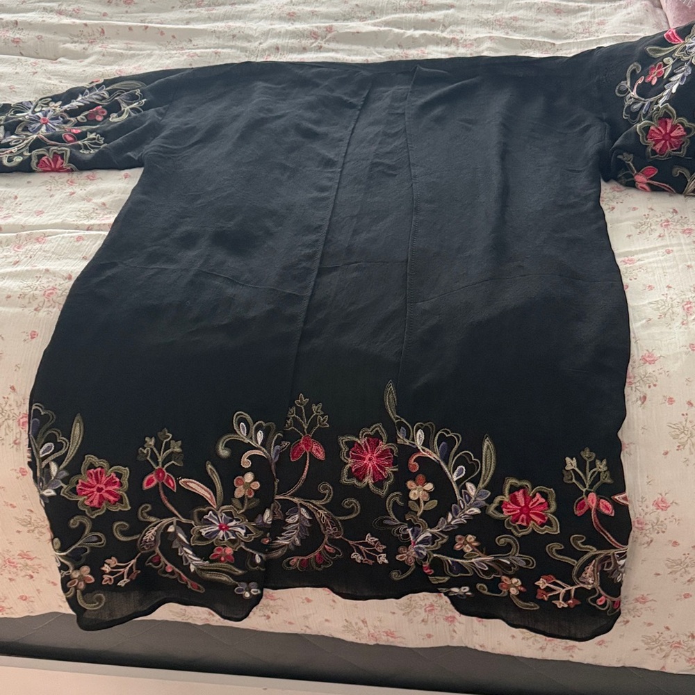 Black Floral Embroidered cardigan
